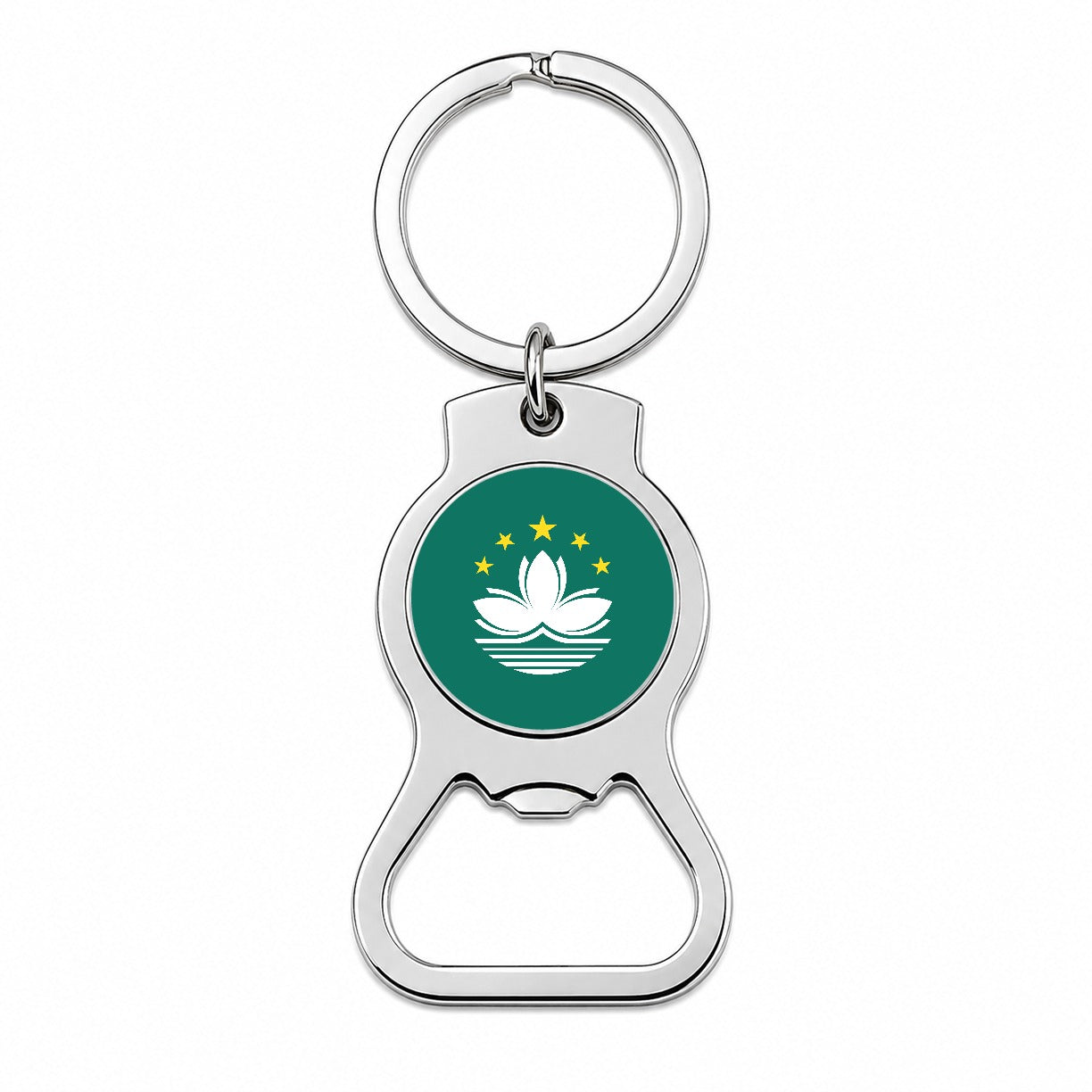 Macao Country Flag Bottle Opener Keychain