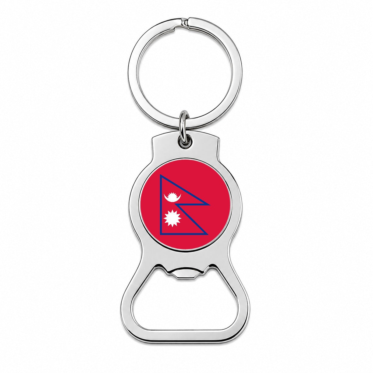 Nepal Country Flag Bottle Opener Keychain
