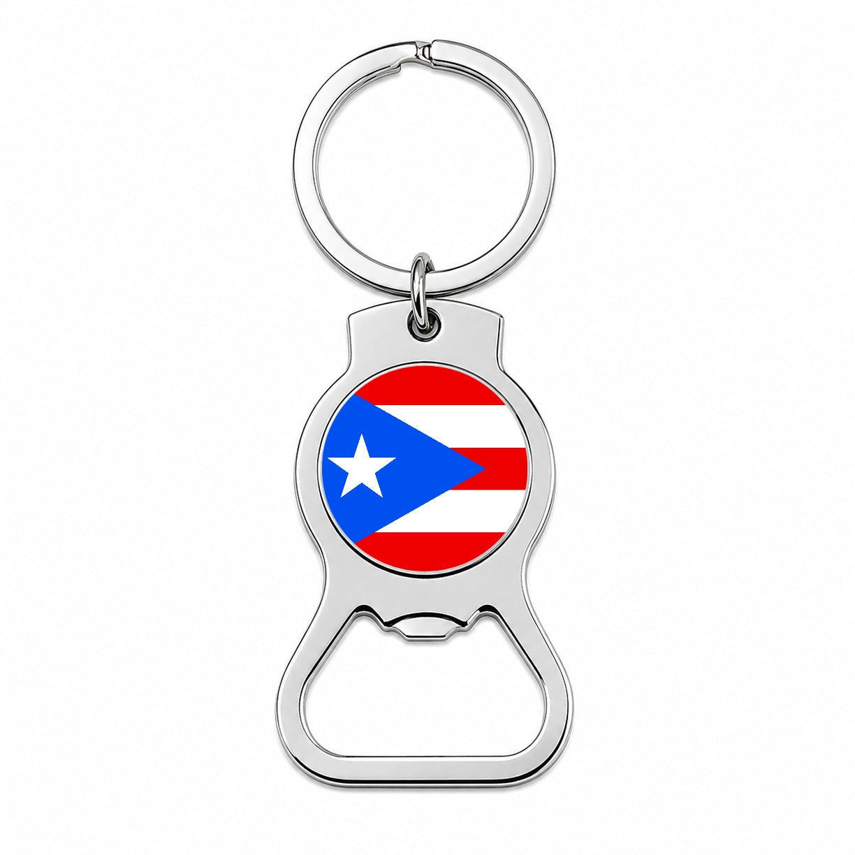 Puerto Rico Country Flag Bottle Opener Keychain