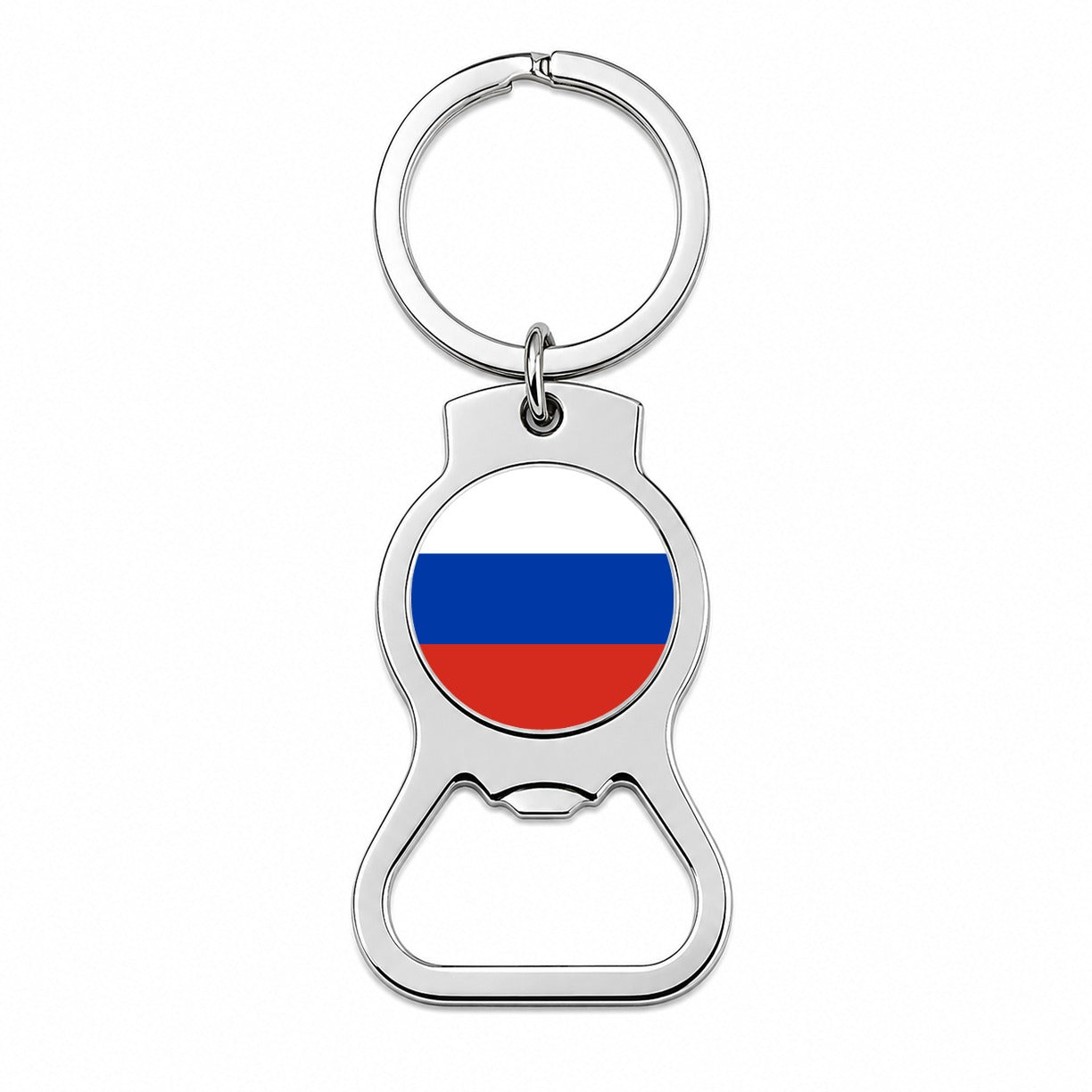 Russian Federation Country Flag Bottle Opener Keychain