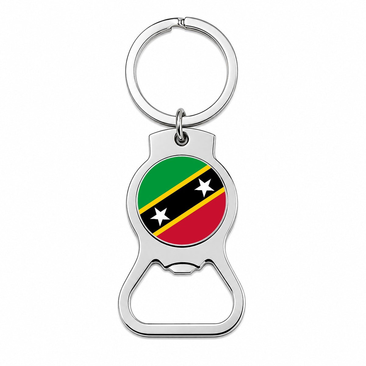 Saint Kitts and Nevis Country Flag Bottle Opener Keychain
