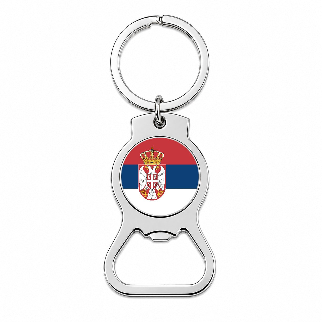Serbia Country Flag Bottle Opener Keychain