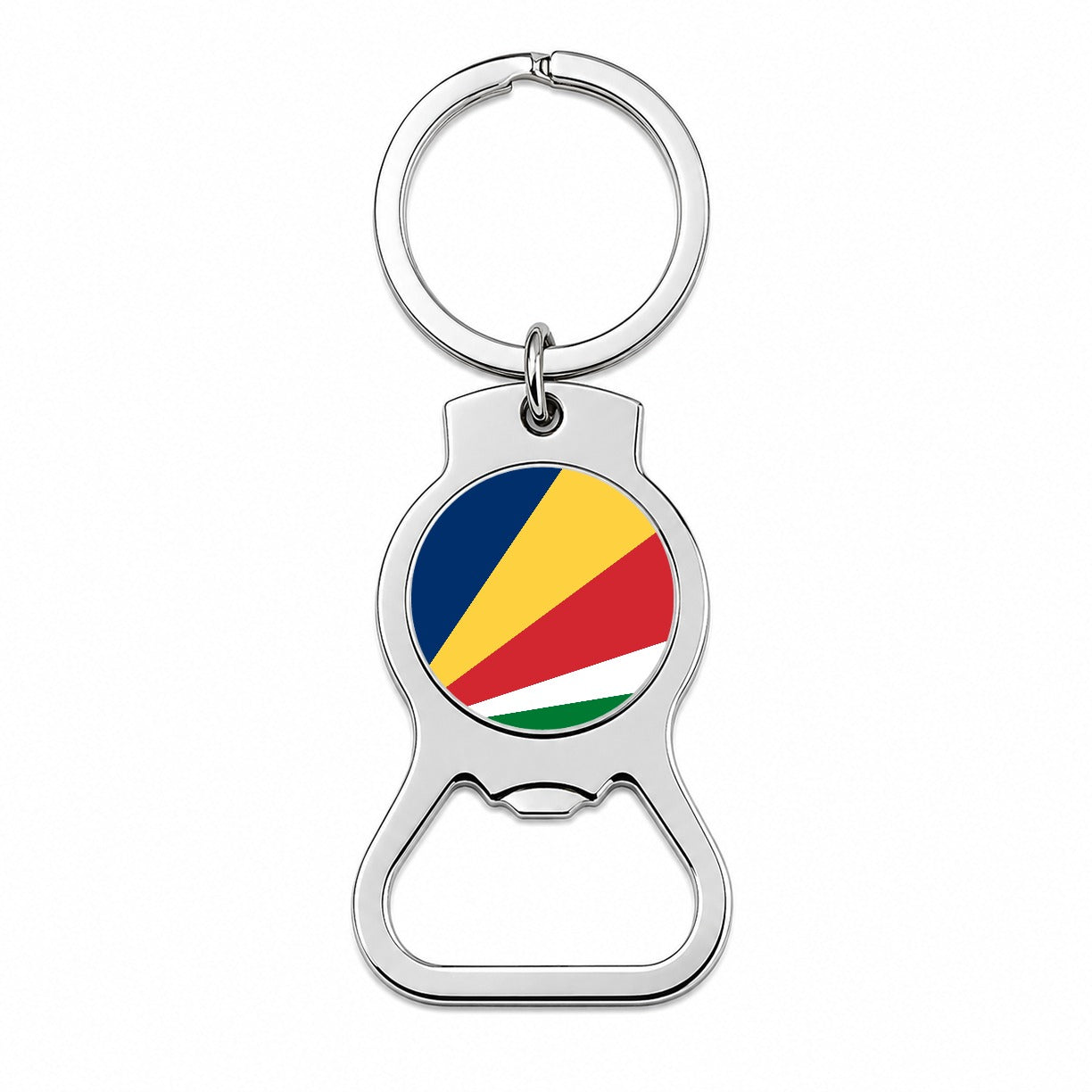 Seychelles Country Flag Bottle Opener Keychain