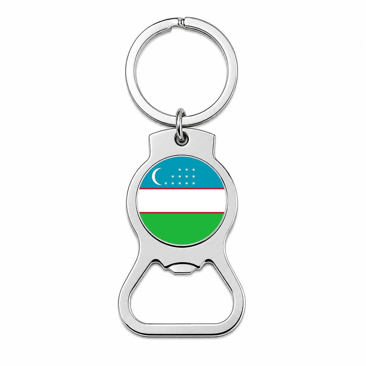 Uzbekistan Country Flag Bottle Opener Keychain