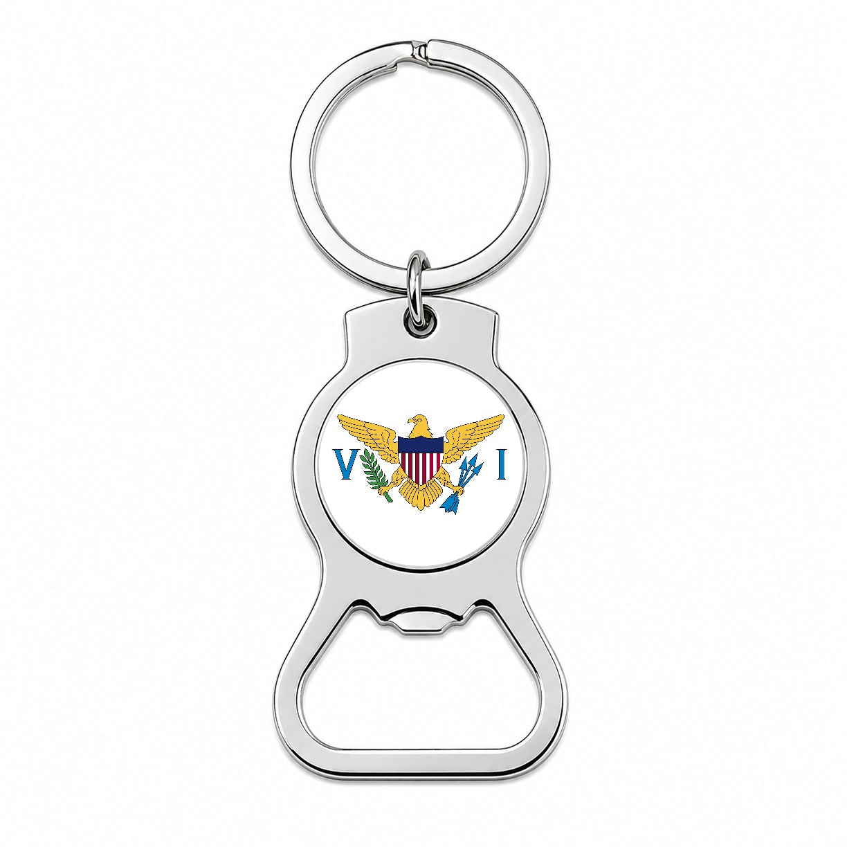 Virgin Islands (U.S.) Country Flag Bottle Opener Keychain