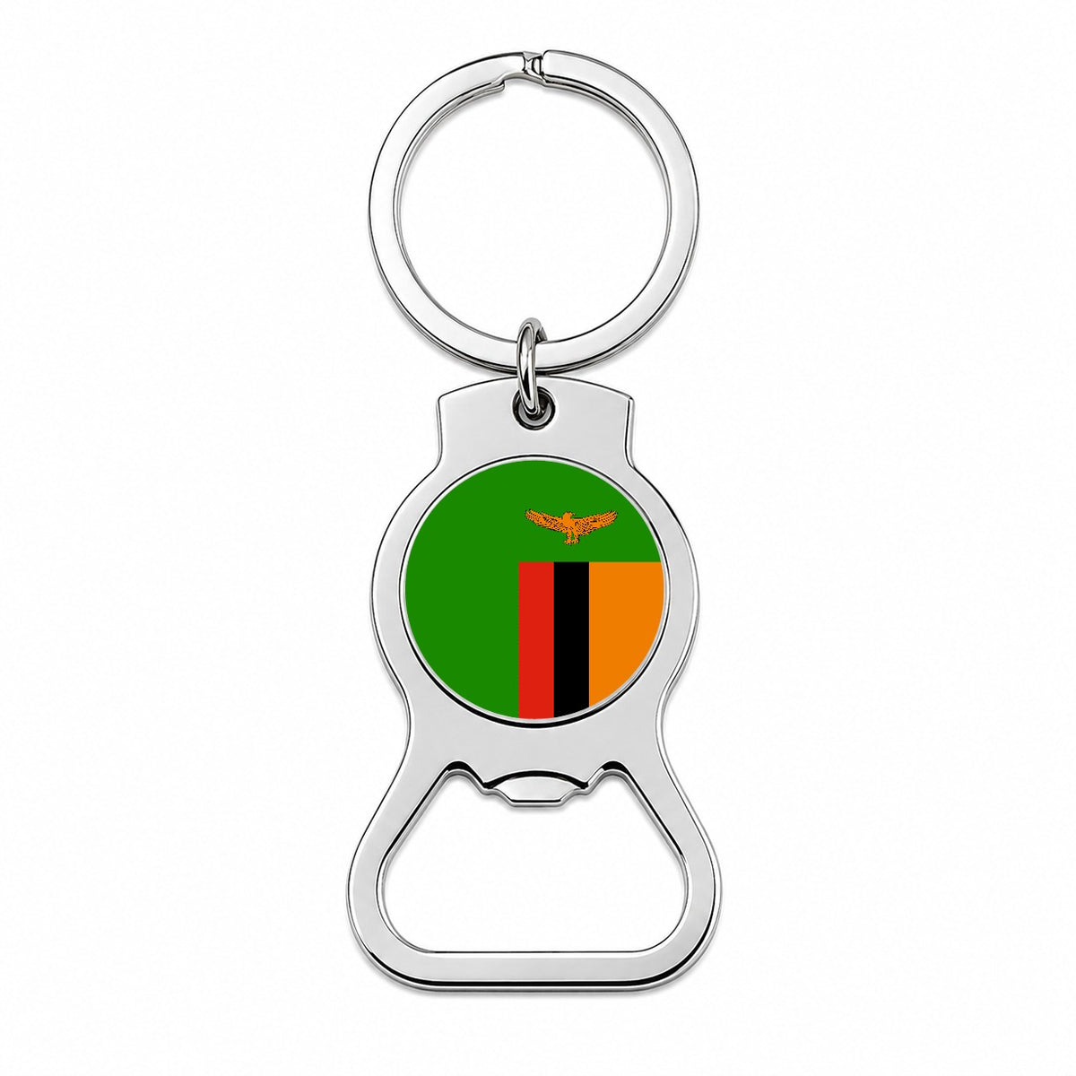 Zambia Country Flag Bottle Opener Keychain