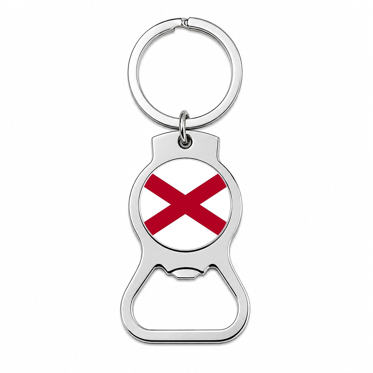 Alabama AL State Flag Bottle Opener Keychain