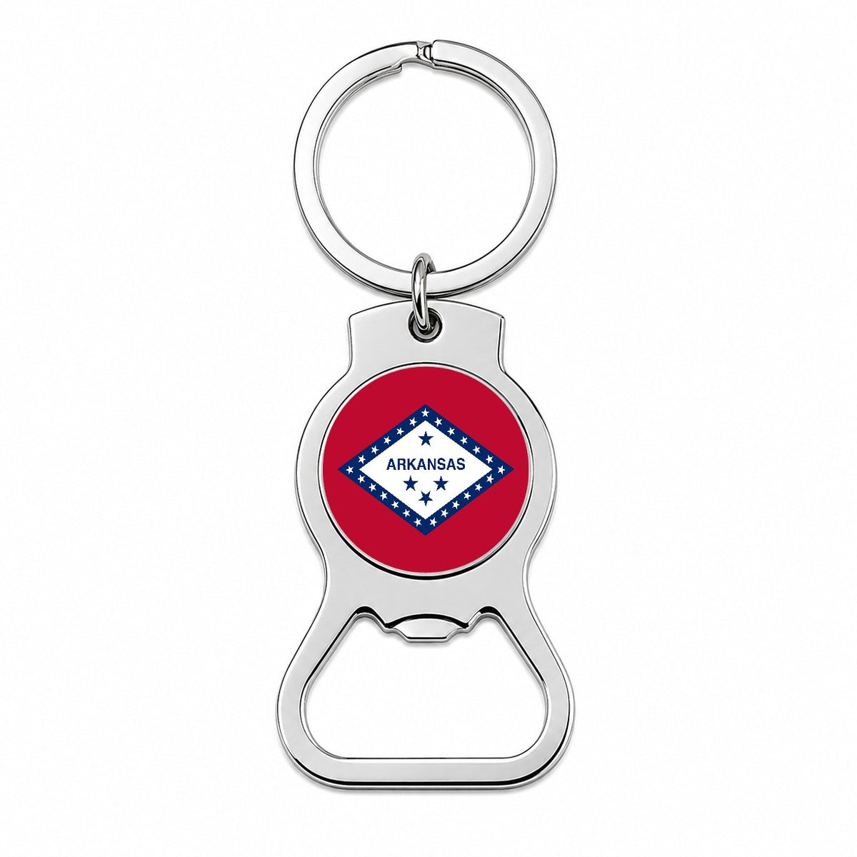 Arkansas AR State Flag Bottle Opener Keychain