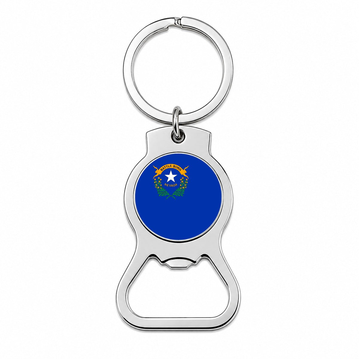Nevada NV State Flag Bottle Opener Keychain