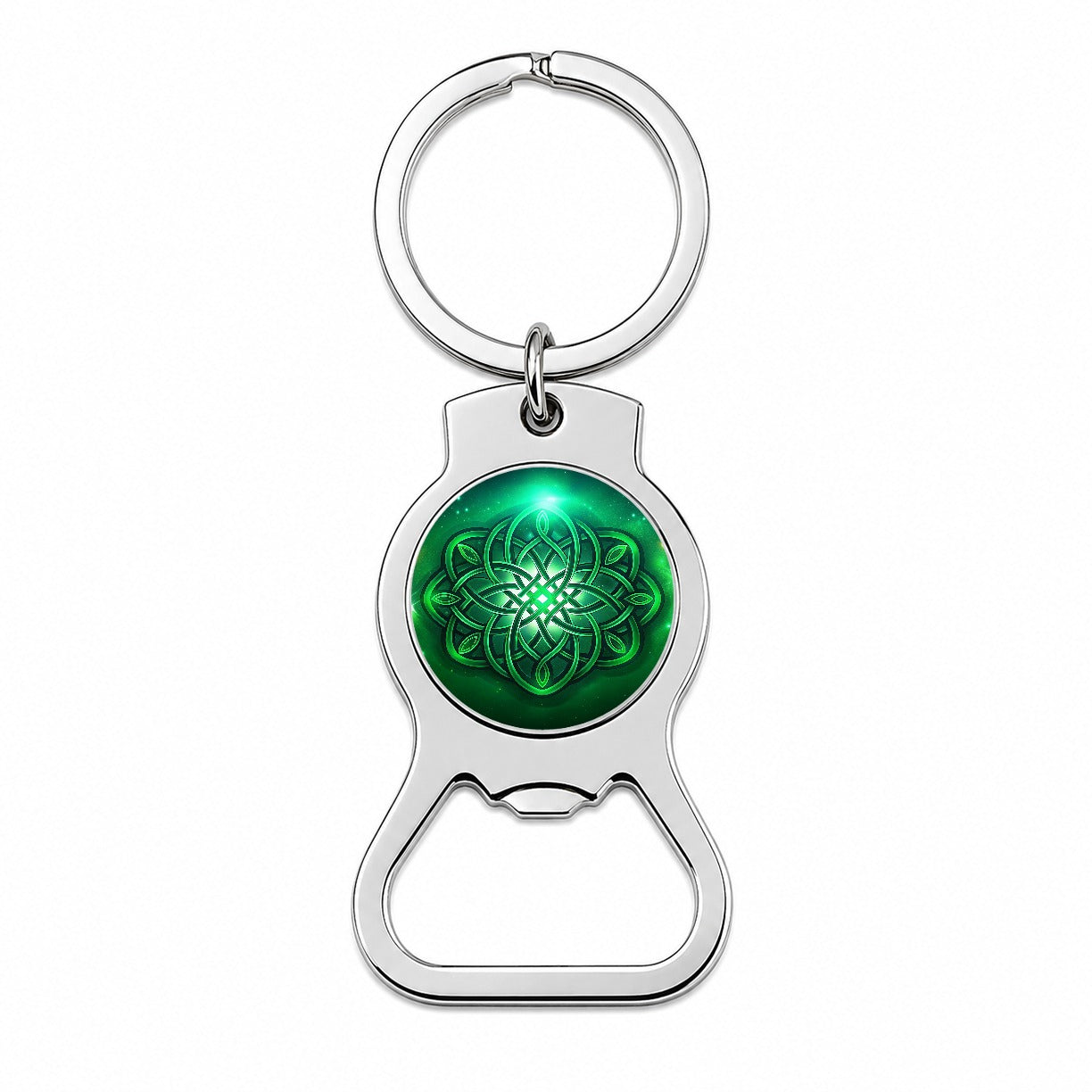 Celtic Knot Irish Eternity Love Green Bottle Opener Keychain