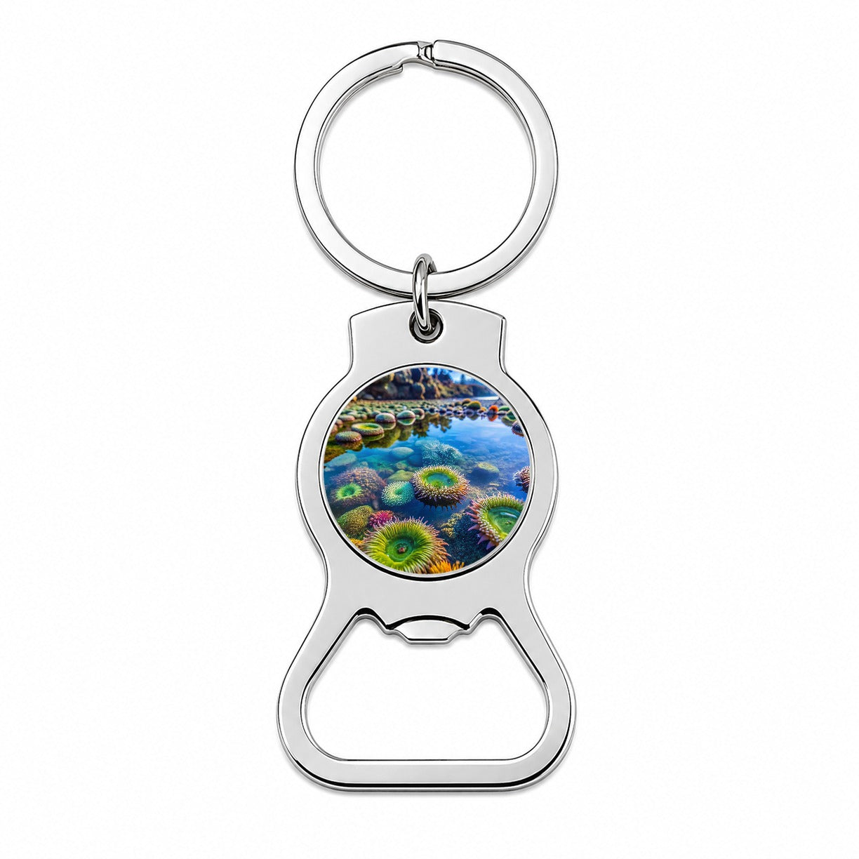 Colorful Ocean Beach Tide Pool Bottle Opener Keychain