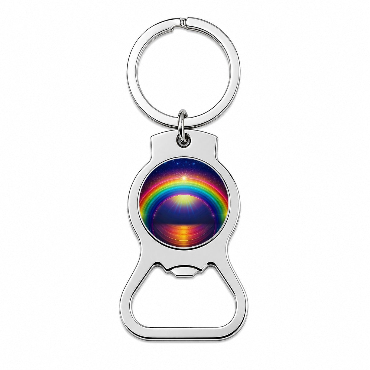 Glowing Rainbow Bottle Opener Keychain