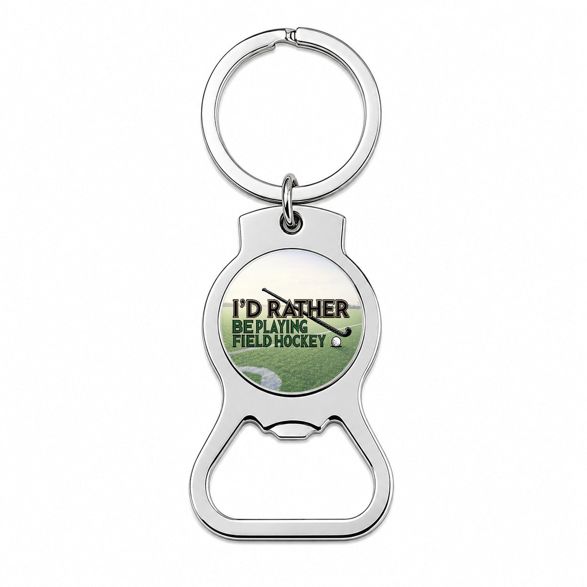 I'd Rather Be Playing Field Hockey Bottle Opener Keychain
