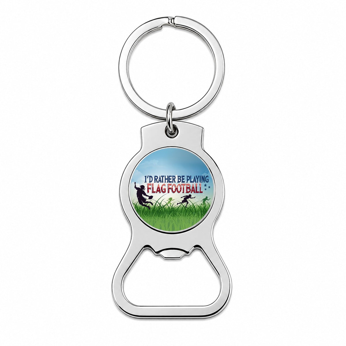 I'd Rather Be Playing Flag Football Bottle Opener Keychain