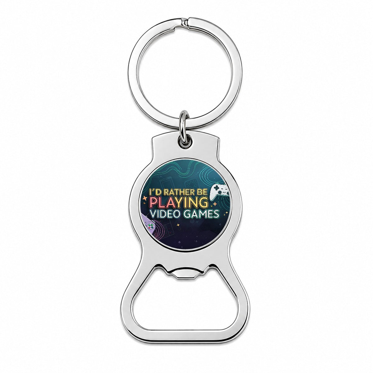 I'd Rather Be Playing Video Games Bottle Opener Keychain