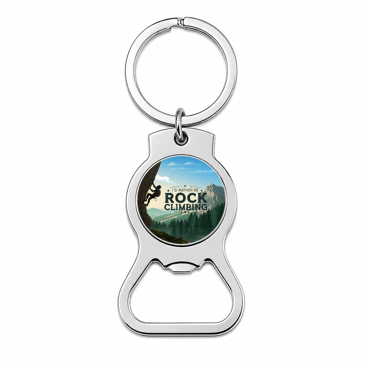 I'd Rather Be Rocking Climbing Bottle Opener Keychain