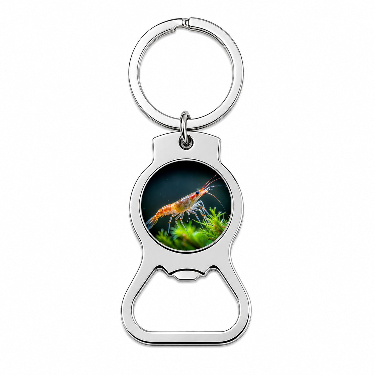 Shrimp Swimming Bottle Opener Keychain