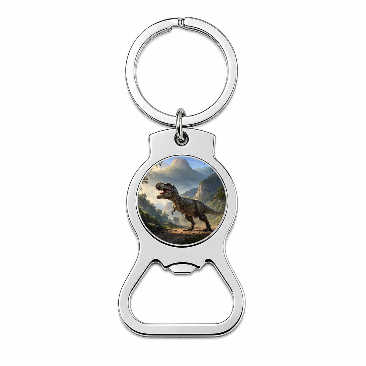 Tyrannosaurus T-Rex Dinosaur in the Wild Bottle Opener Keychain