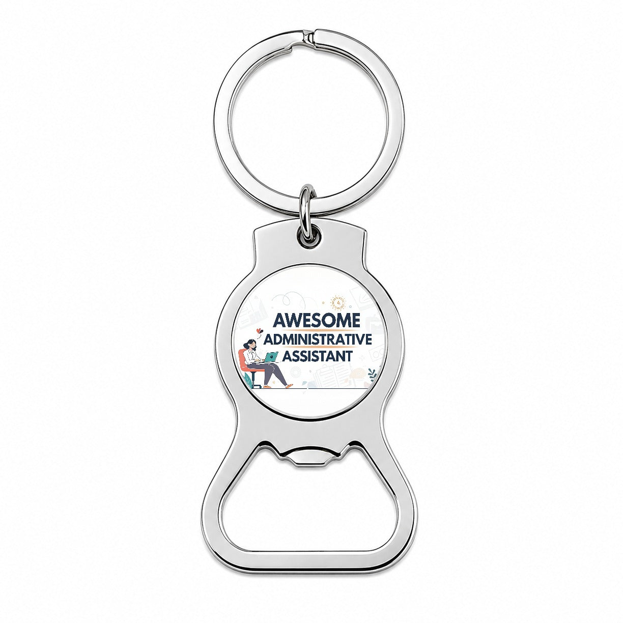 Awesome Administrative Assistant Inspirational Bottle Opener Keychain