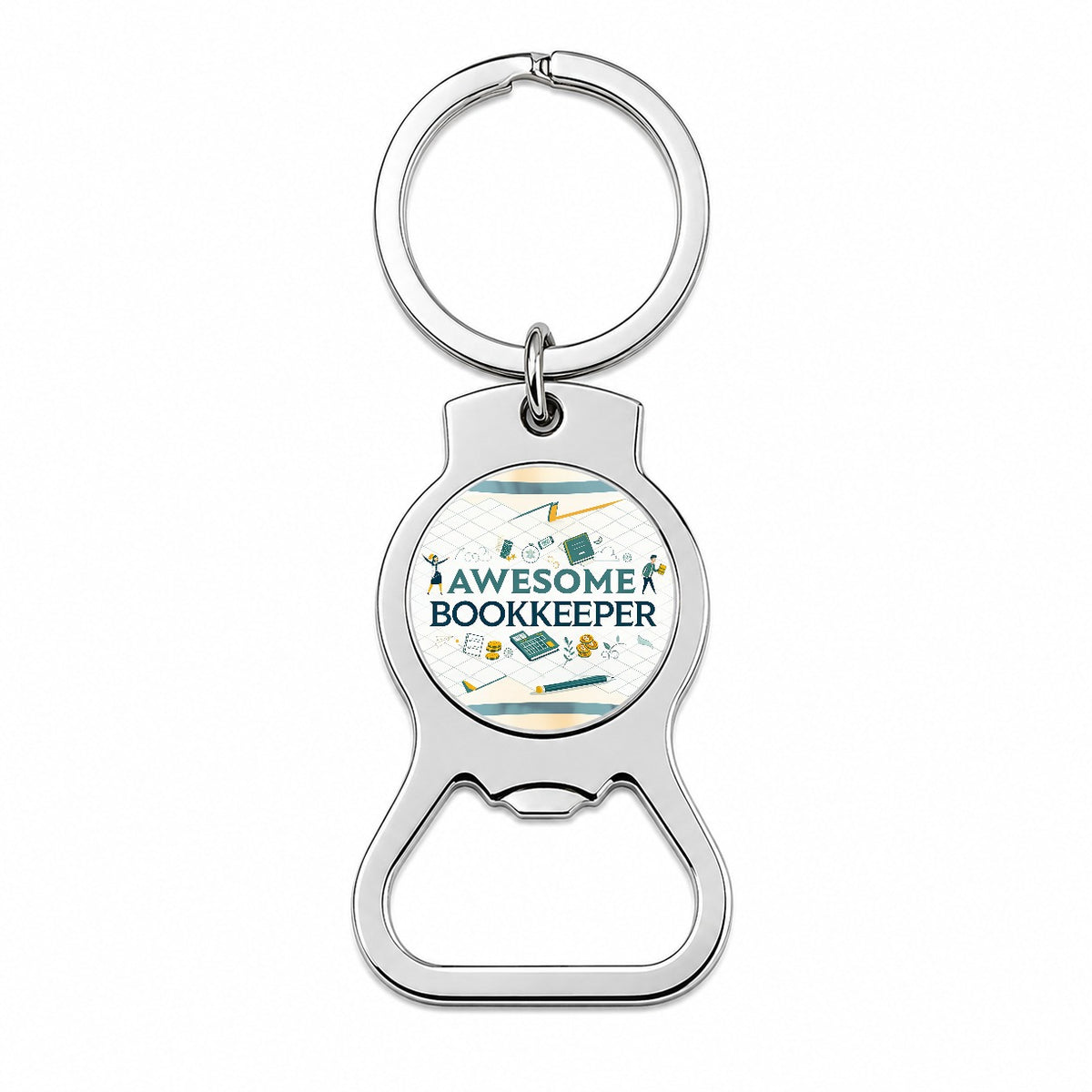 Awesome Bookkeeper Inspirational Bottle Opener Keychain