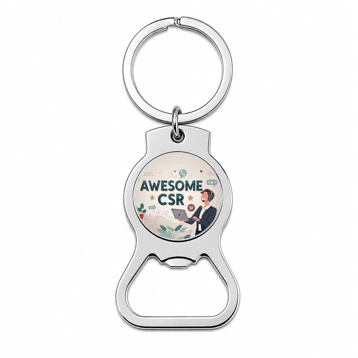 Awesome CSR Customer Service Rep Inspirational Bottle Opener Keychain