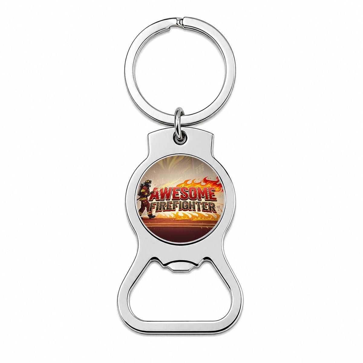 Awesome Firefighter Inspirational Bottle Opener Keychain