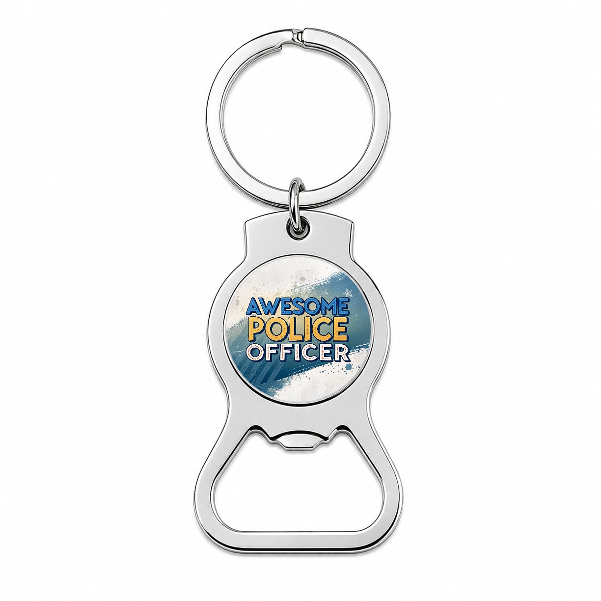 Awesome Police Officer Inspirational Bottle Opener Keychain