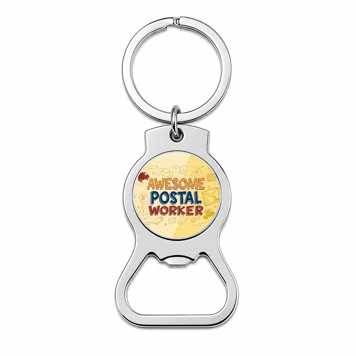 Awesome Postal Worker Inspirational Bottle Opener Keychain