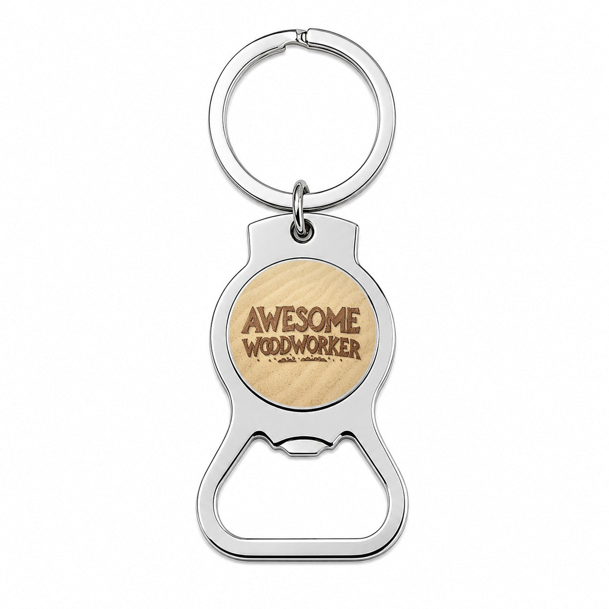 Awesome Woodworker Inspirational Carpenter Bottle Opener Keychain