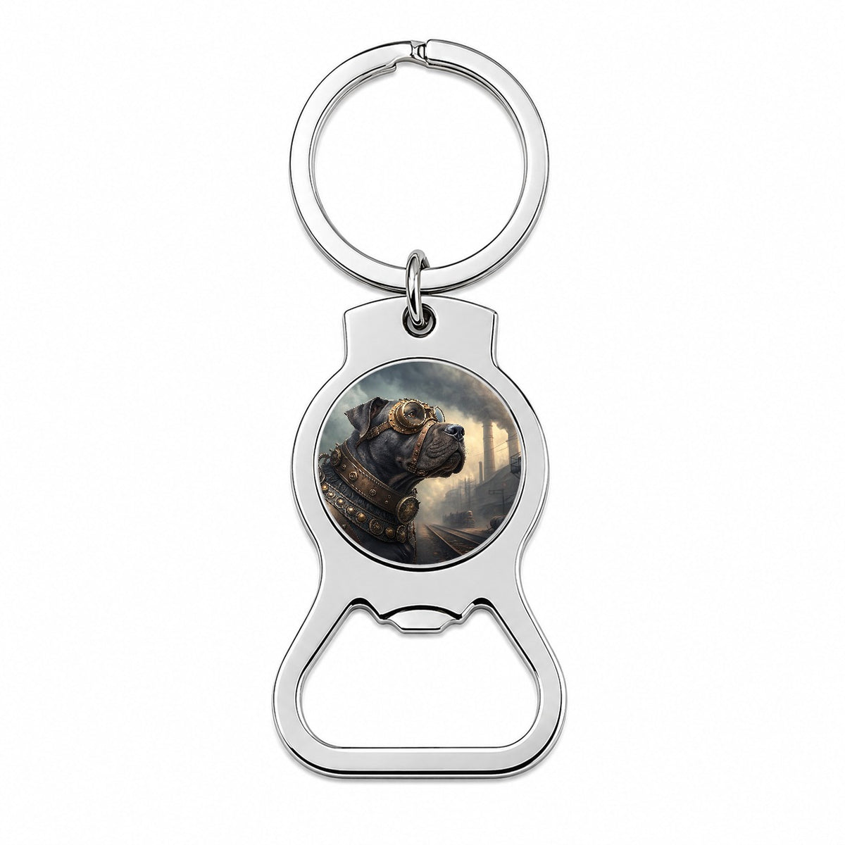 Cane Corso Dog Steampunk Bottle Opener Keychain