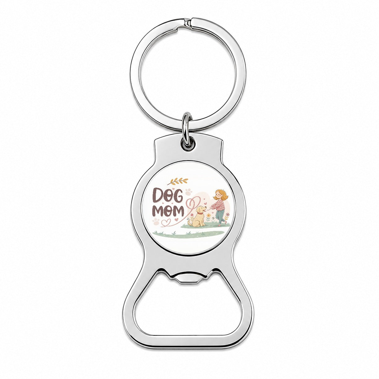 Dog Mom Cartoon Bottle Opener Keychain