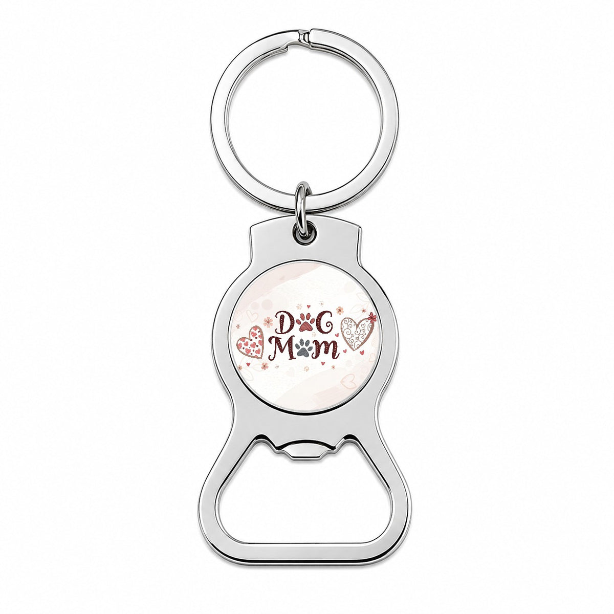 Dog Mom Cute Hearts Bottle Opener Keychain
