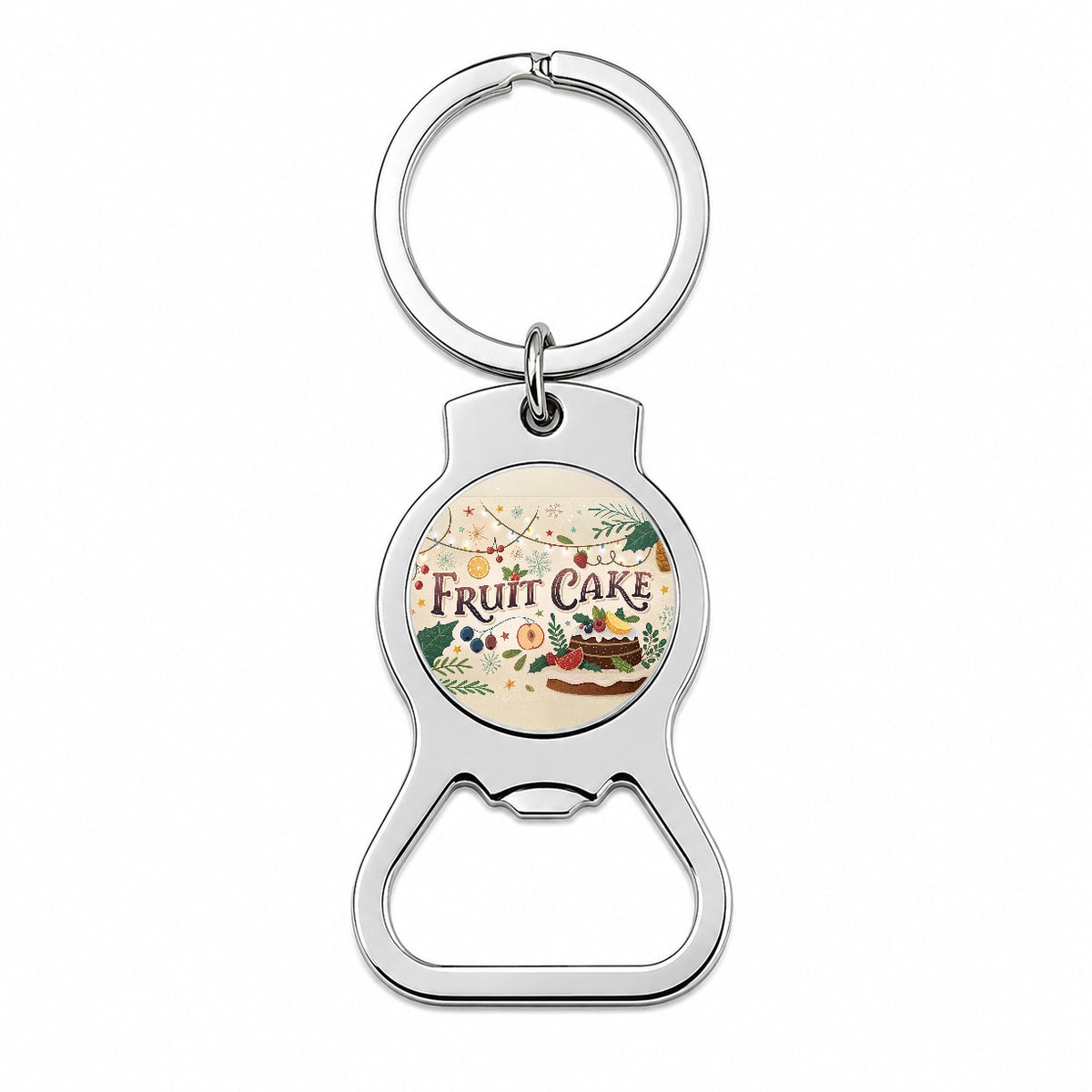Fruitcake Holiday Fruit Cake Bottle Opener Keychain