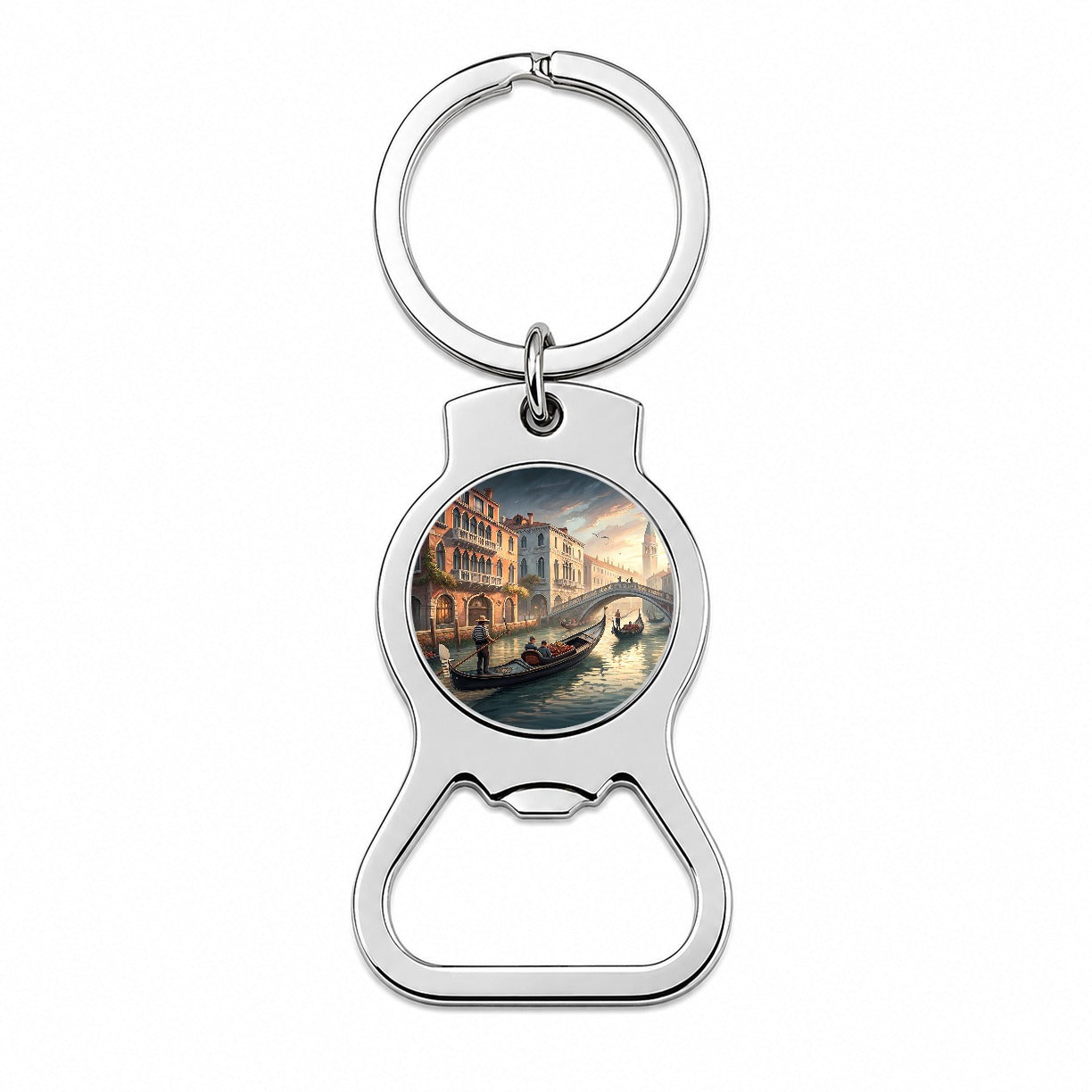 Gondolas on Canal Venice Italy Bottle Opener Keychain