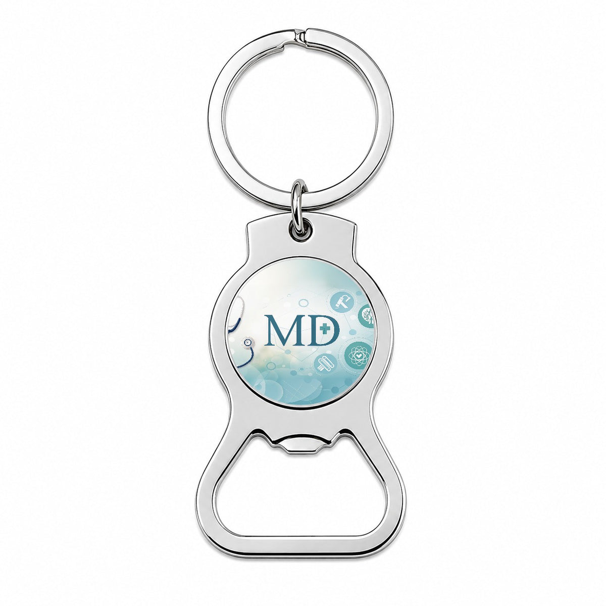 MD Doctor Medical Bottle Opener Keychain