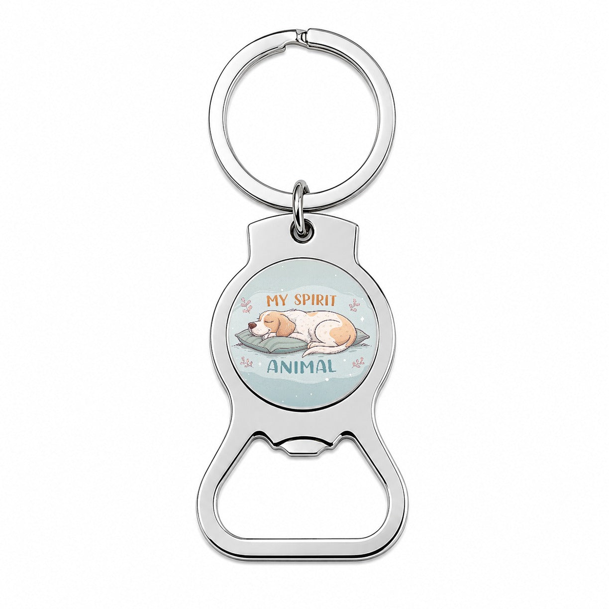 My Spirit Animal Sleeping Dog Funny Bottle Opener Keychain