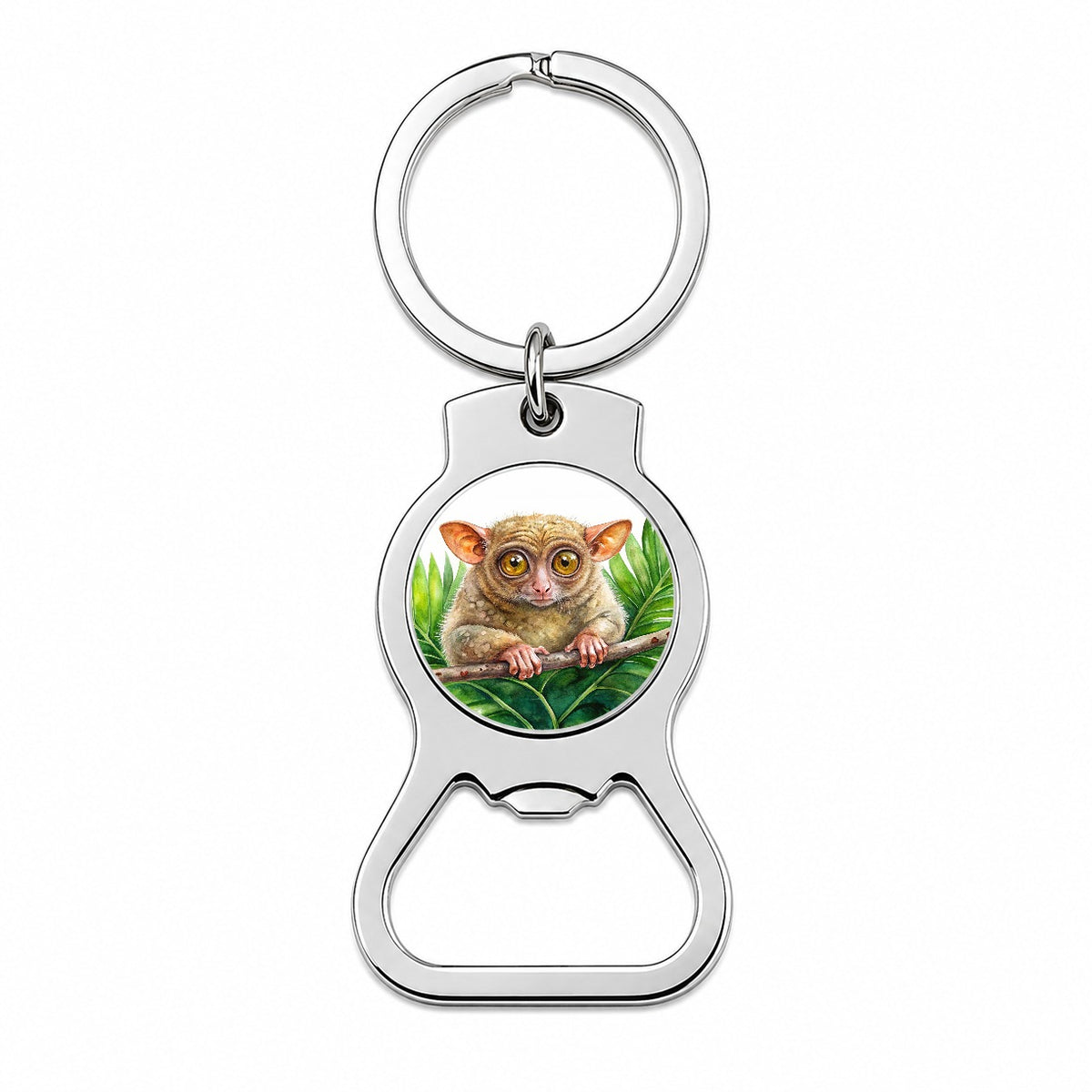 Tarsier Watercolor Bottle Opener Keychain