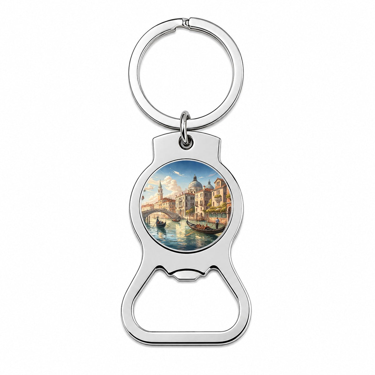 Venice Italy Canal Gondolas Bottle Opener Keychain
