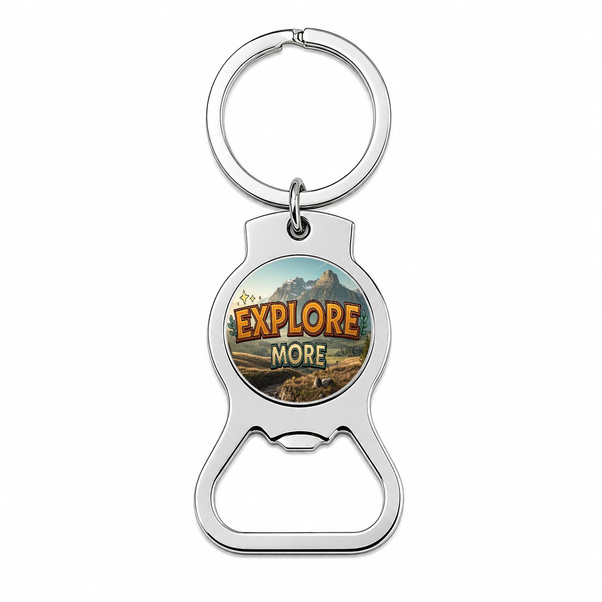 Explore More Hiking Camping Adventure Bottle Opener Keychain