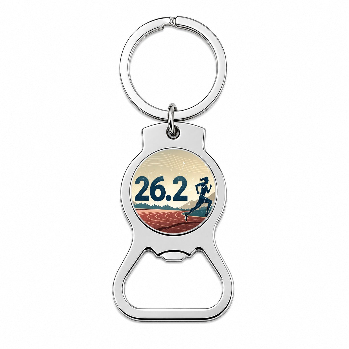 26.2 Marathon Running Jogging Track Bottle Opener Keychain