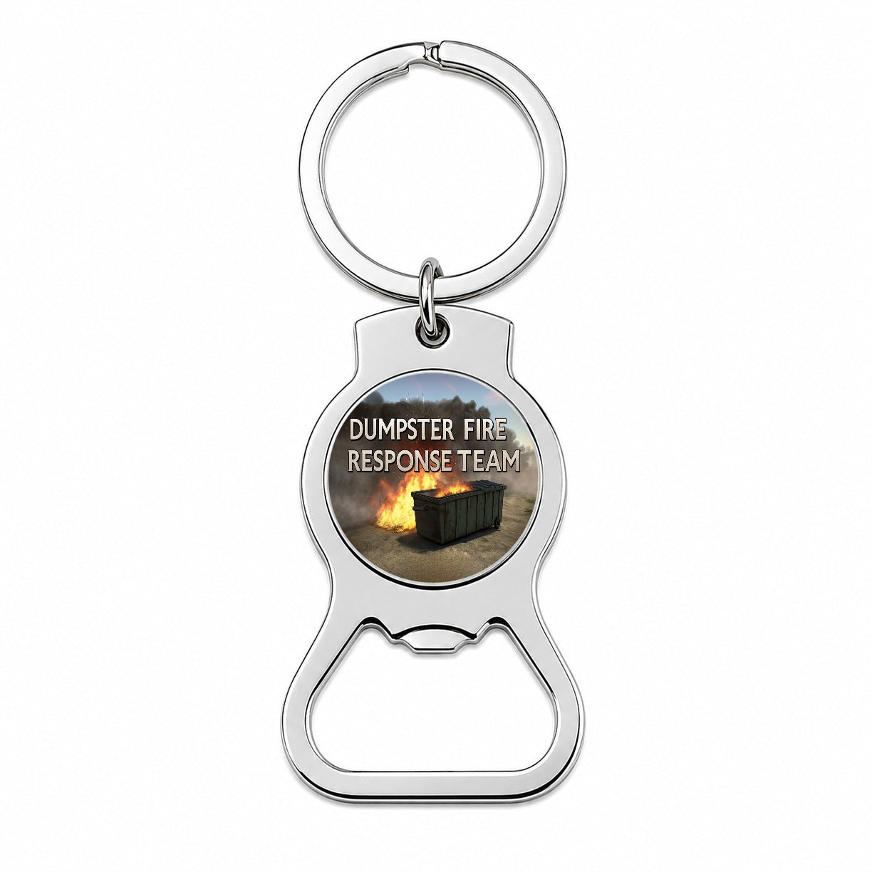 Dumpster Fire Response Team Funny Bottle Opener Keychain