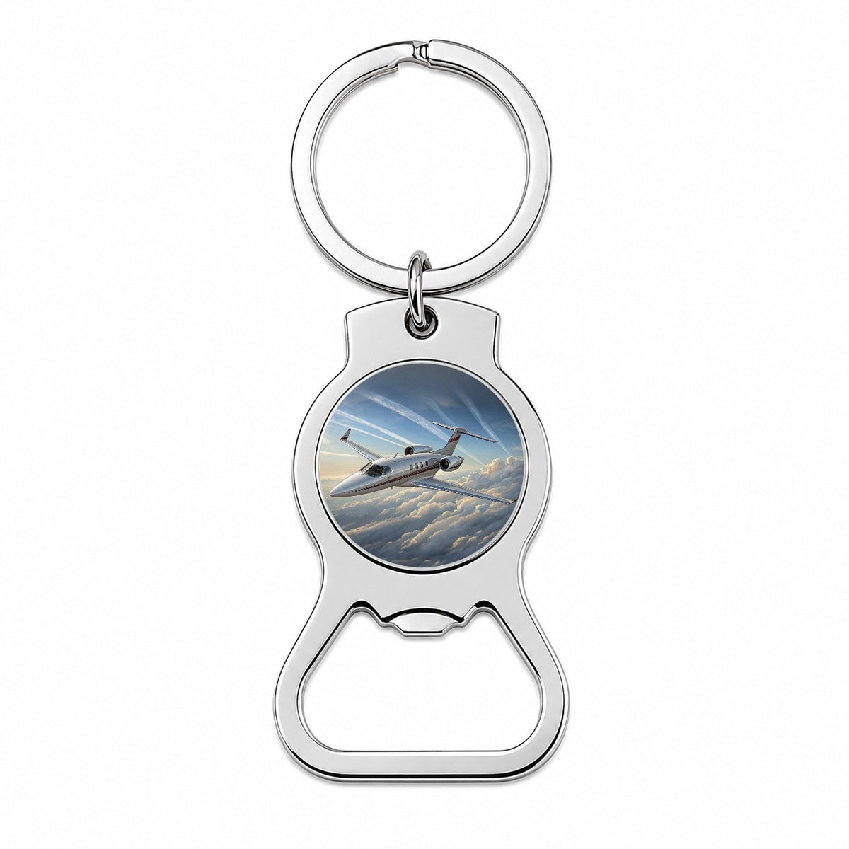 Private Jet In Flight Bottle Opener Keychain