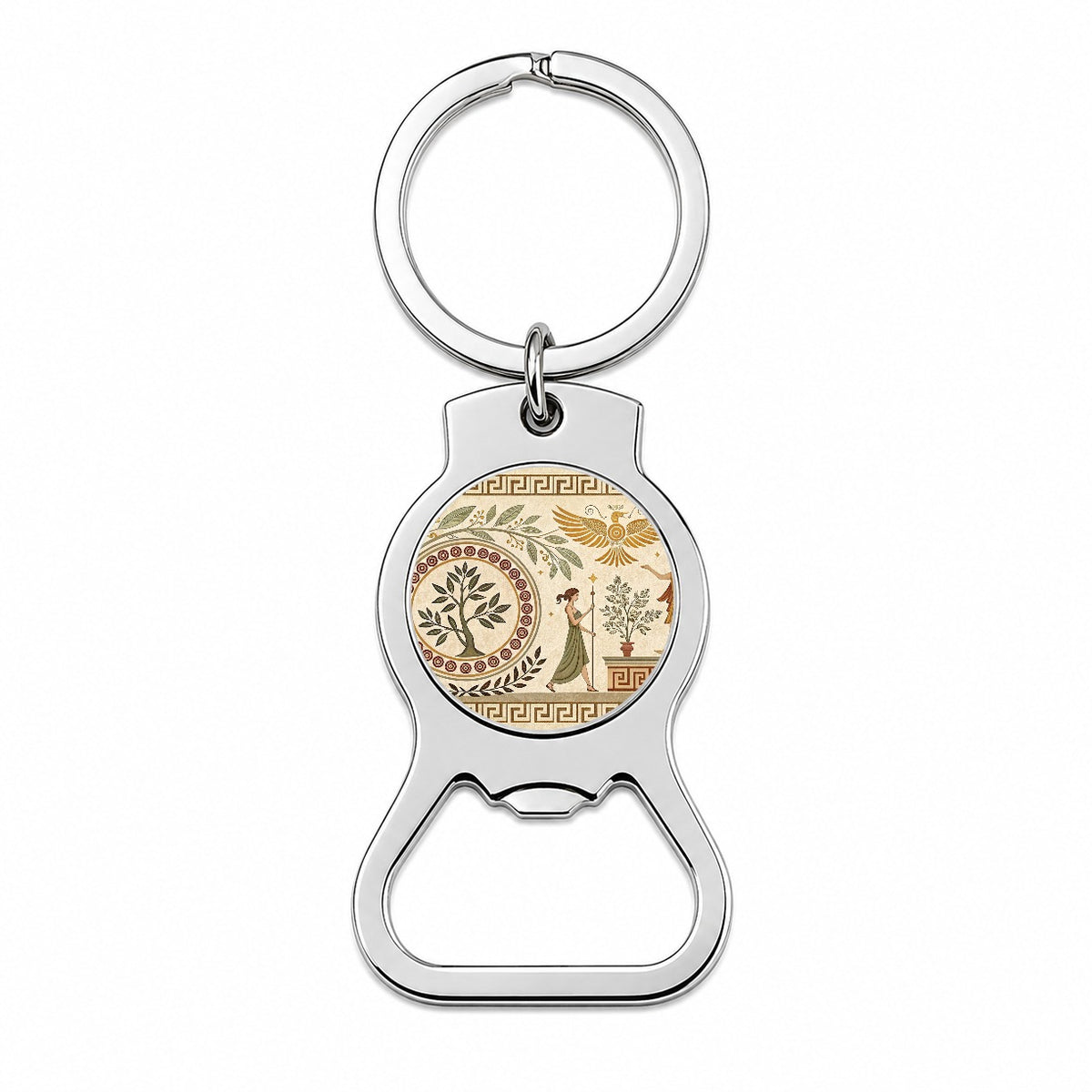 Ancient Greek Tree Pattern Bottle Opener Keychain
