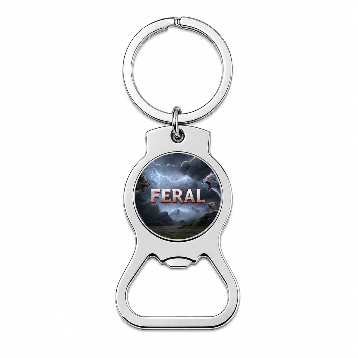 Feral Vicious Wolves Funny Bottle Opener Keychain