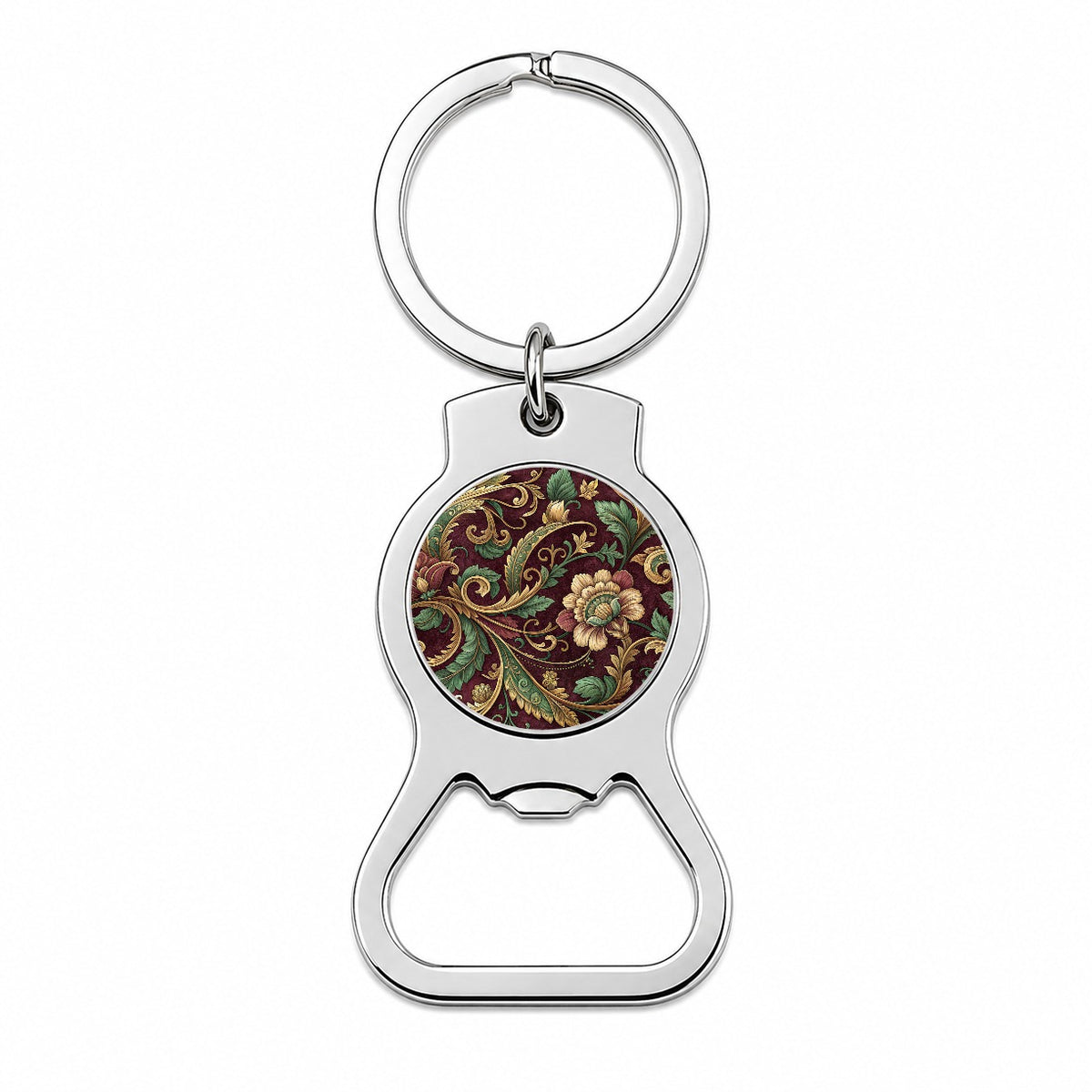Floral Victorian Decorative Pattern Bottle Opener Keychain