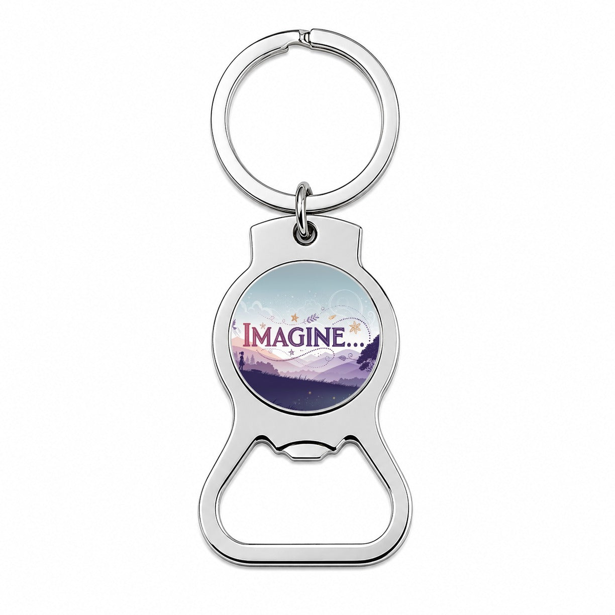 Imagine Pretty Purple Fantasy Bottle Opener Keychain
