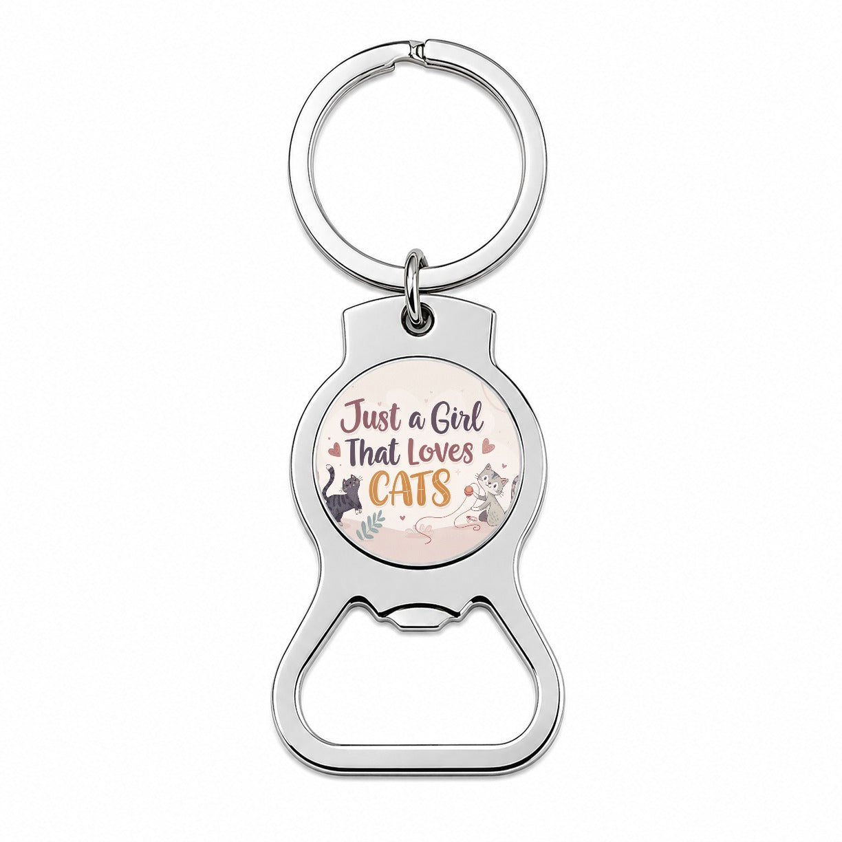 Just A Girl That Loves Cats Cute Bottle Opener Keychain