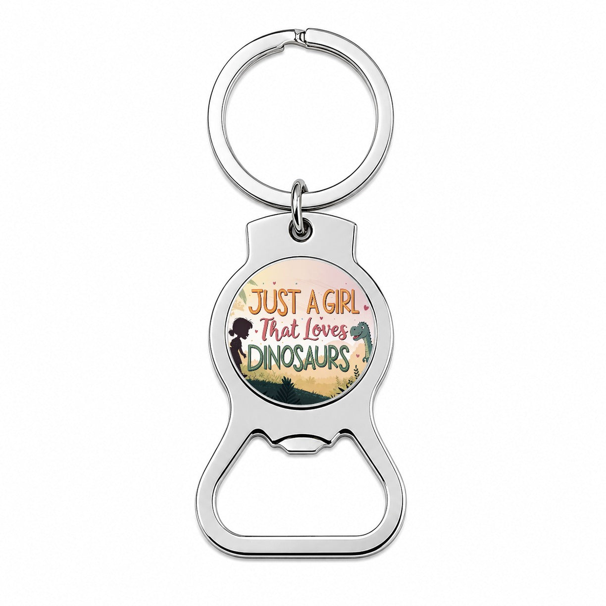 Just A Girl That Loves Dinosaurs Funny Bottle Opener Keychain