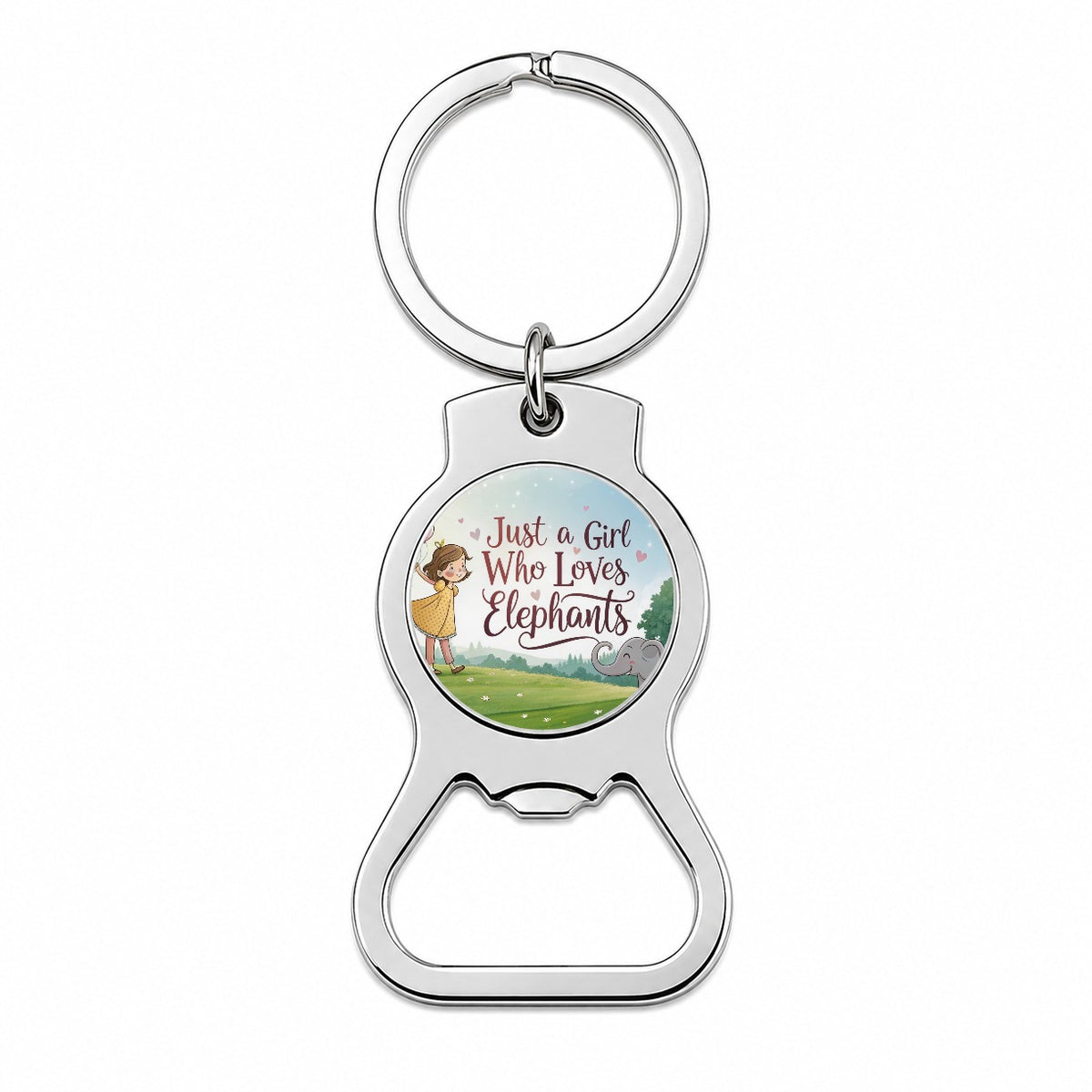 Just A Girl Who Loves Elephants Cute Bottle Opener Keychain