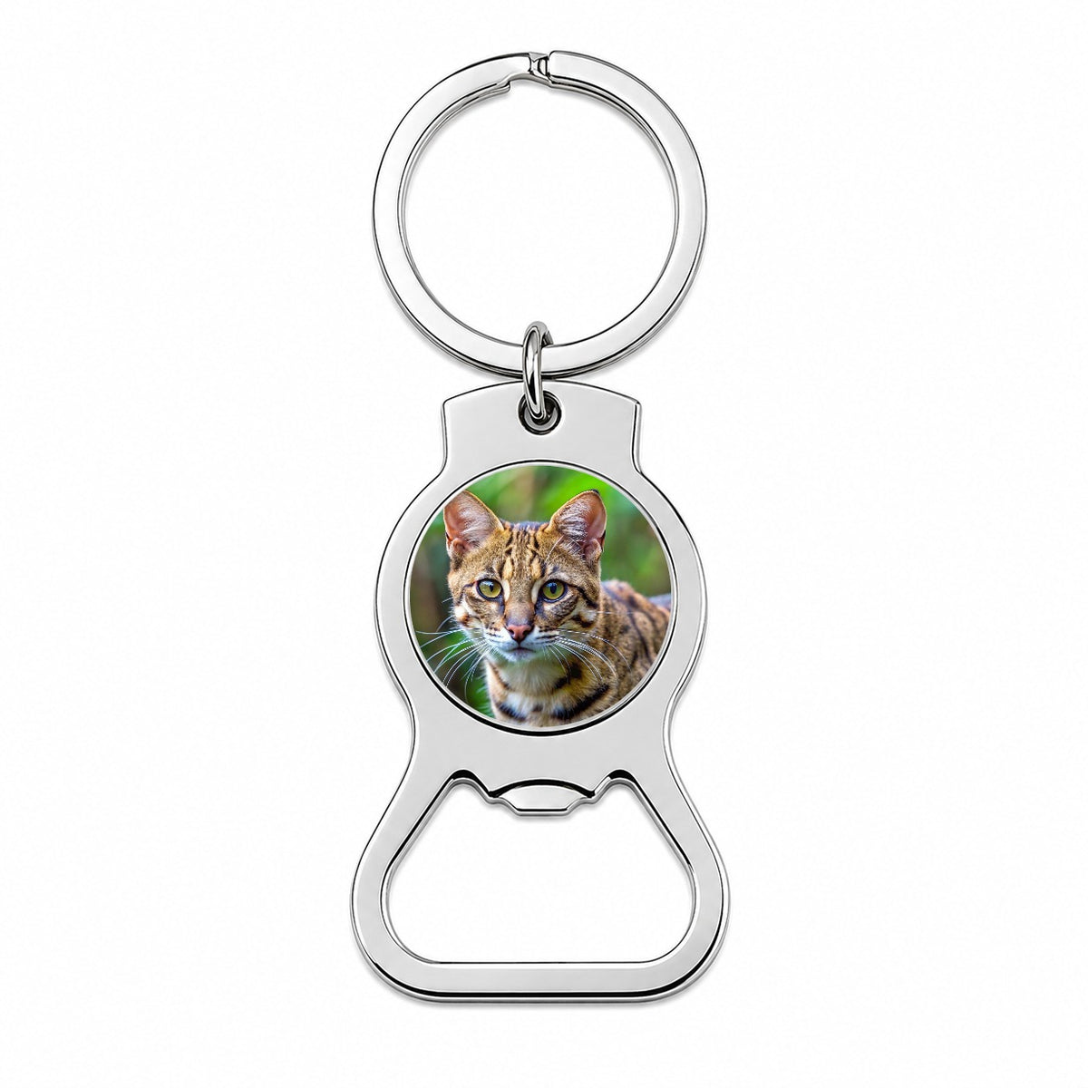Kodkod Wild Cat Photo Bottle Opener Keychain